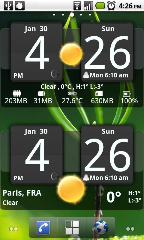 Sense Analog Clock Widget Dark Screen 1