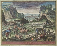 Jabal en zijn gezin rusten bij het vee