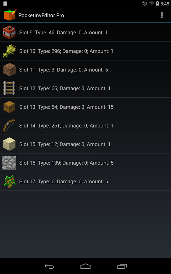PocketInvEditor Pro - screenshot