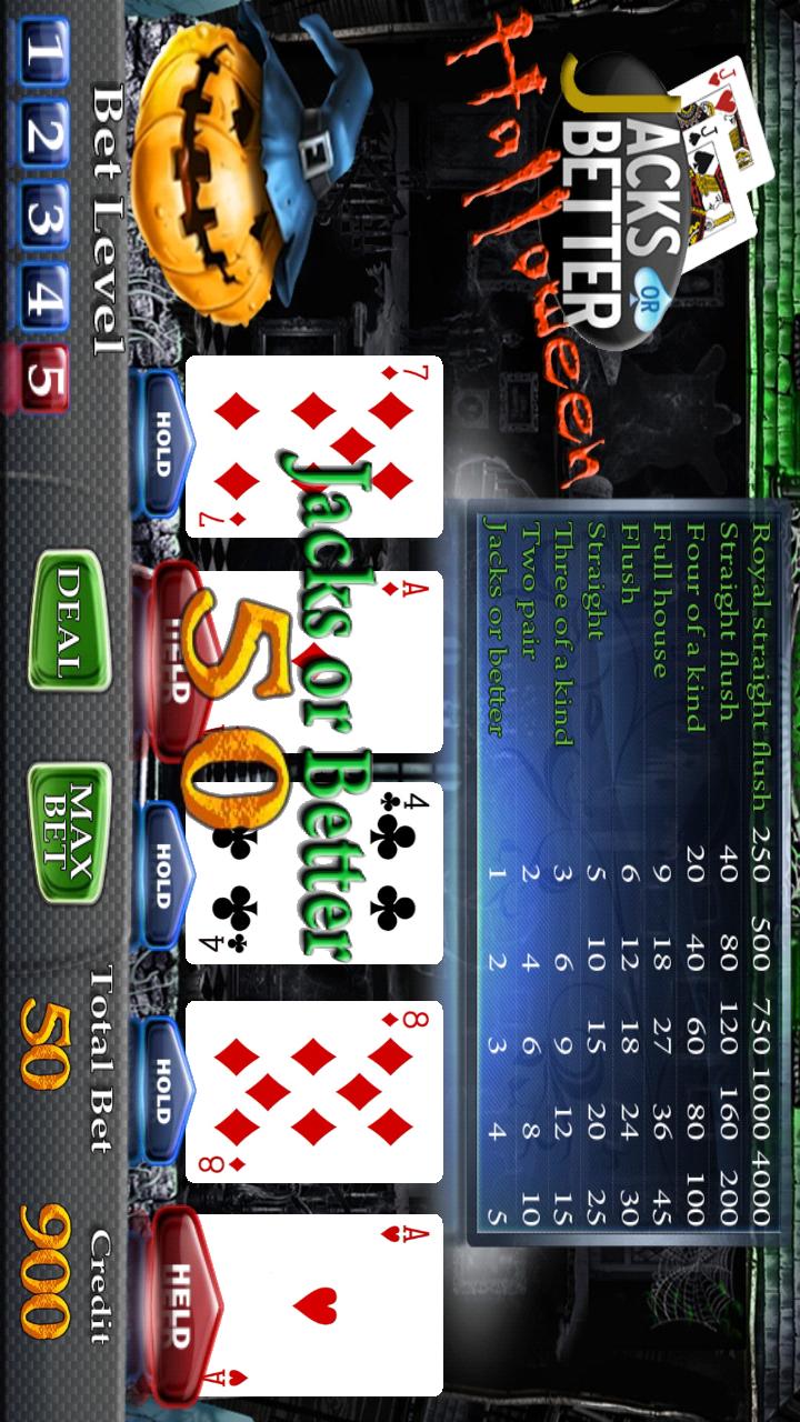 Halloween Poker Slot Machine Screen 2