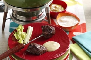 Beef Fondue with Sauces