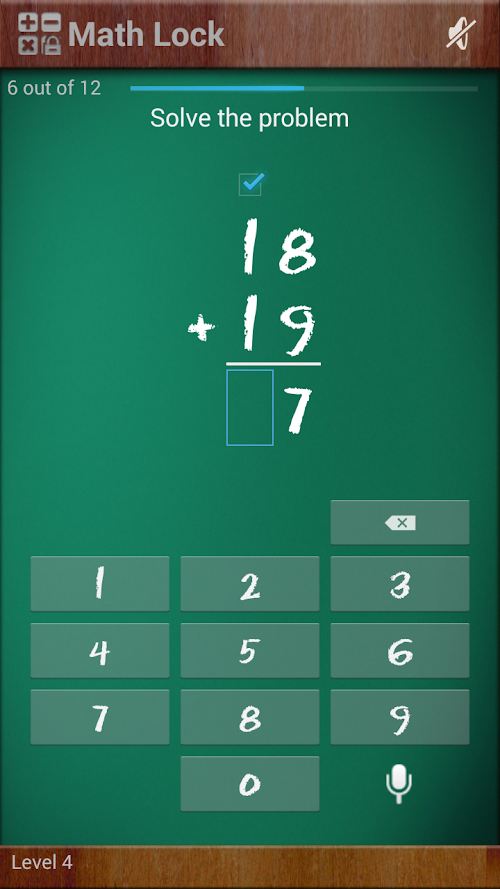 Android application Math Lock (second grade) screenshort