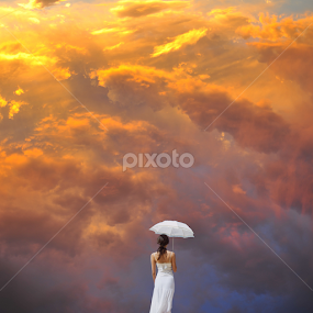 sunset and girl by Siyu Liu - People Portraits of Women
