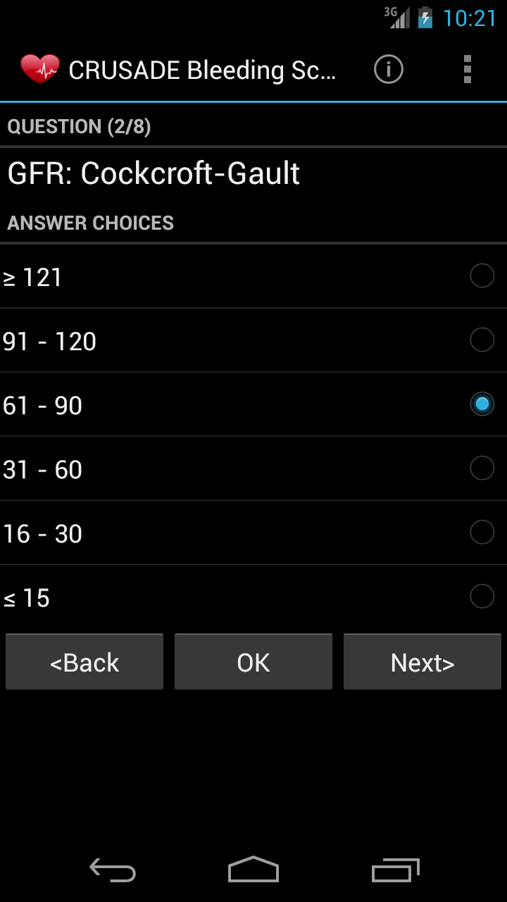 CRUSADE Bleeding Score Screen 2