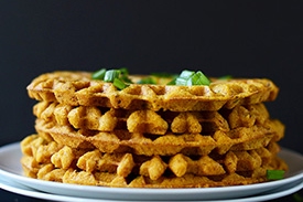 Savory Pumpkin Cornbread Waffles