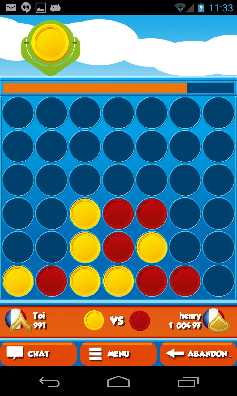 Android application 4 in a Row Multiplayer screenshort