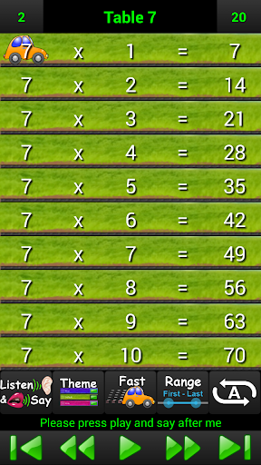 Talking Times Tables Free