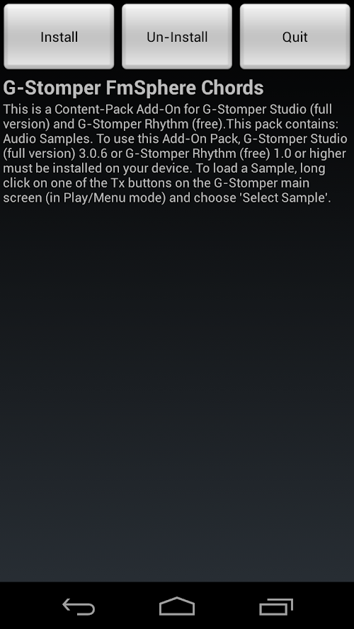 Android application G-Stomper FmSphere Chords screenshort