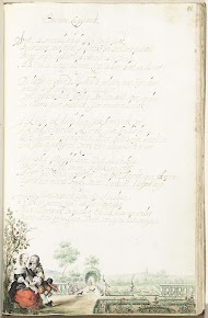 Geliefden in een formele tuin