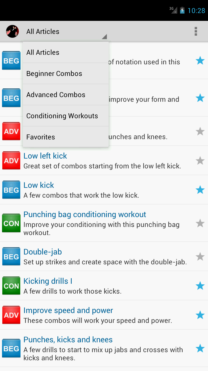 Muay Thai Combos Pro Version Screen 1
