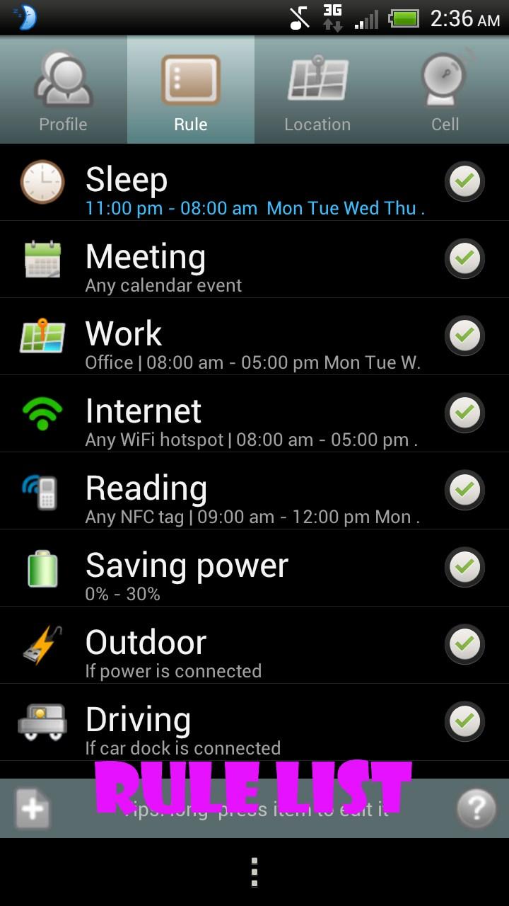 MyProfiles+ (Profile Manager) Screen 3