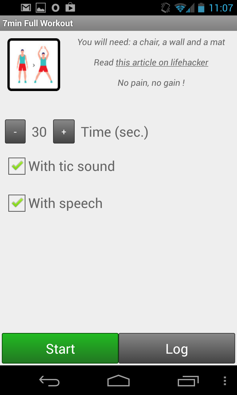 7min Full Workout Screen 1