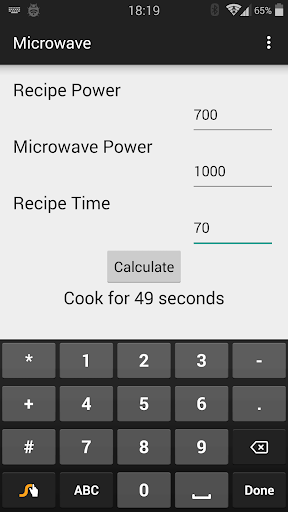 【免費生活App】Microwave Power/Time Converter-APP點子