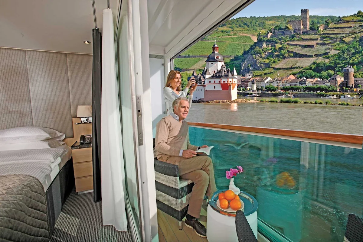 Scenic-Cruises-Sun-Lounge - Scenic Cruises' Sun Lounges enable couples to enjoy beautiful scenery in a romantic setting from their own private balconies. 