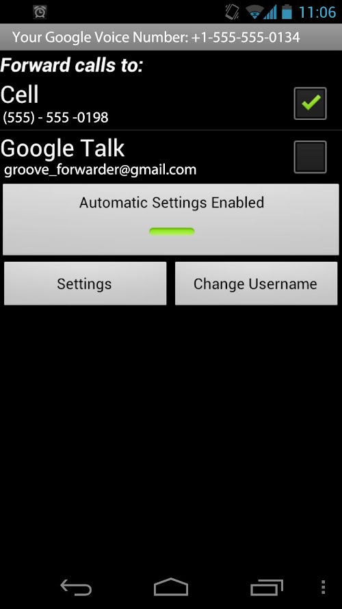 Android application GrooVe Forwarder screenshort