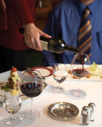 Oceania-Polo-Grill-2-1 - Oceania Nautica's sommeliers will ensure you are served premium wines to complement your meal while dining at the Polo Grill restaurant.