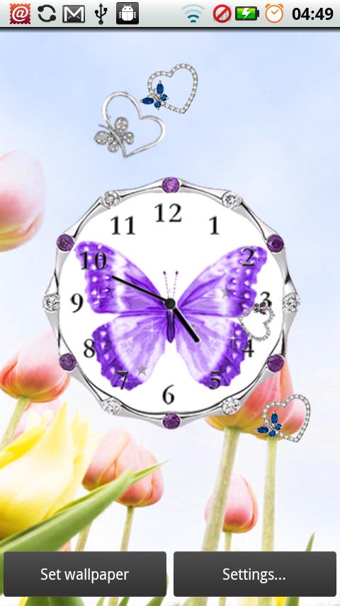 Diamond Butterfly Clock LIVE Screen 2