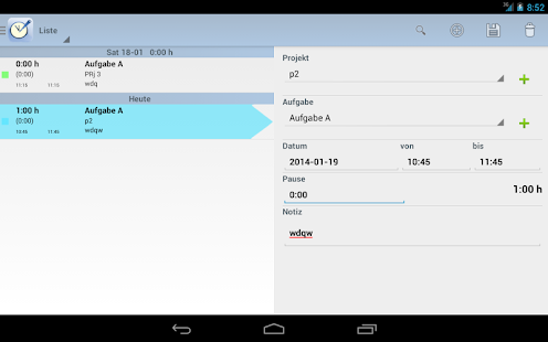 Timetracker / Time clock Screenshots 2