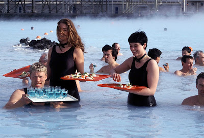 Refreshments at Deildartunguhver hot springs.