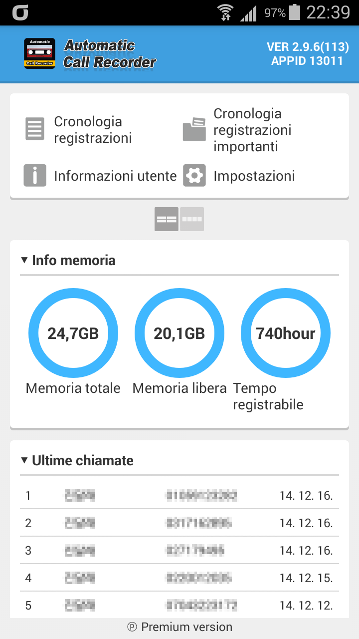 Android application Automatic Call Recorder screenshort
