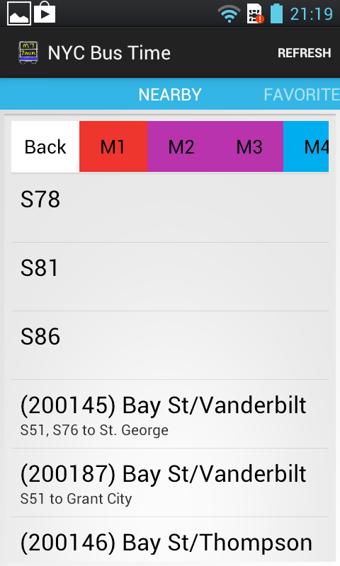 NYC Bus Time Screen 3