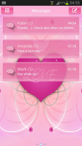 GO SMS Pro Theme Romantic的主題浪漫