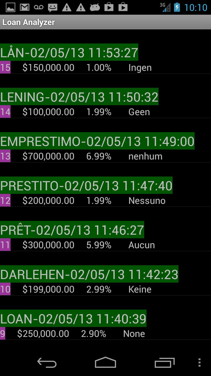 Loan Analyzer Screen 3