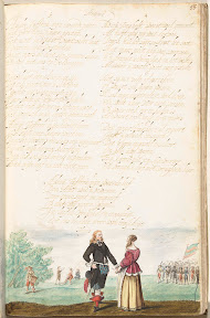 Officier die afscheid neemt van een dame