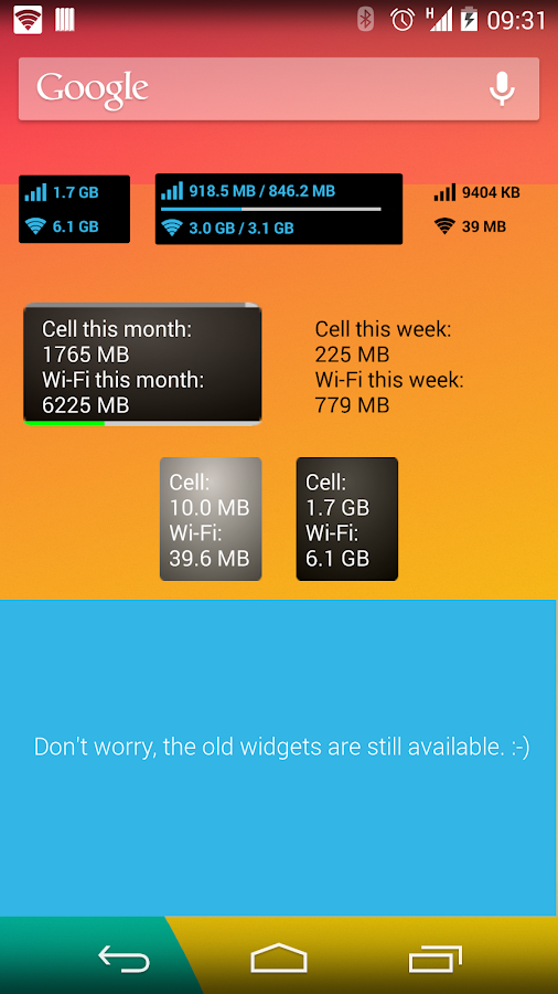   Data counter widget – Capture d'écran 