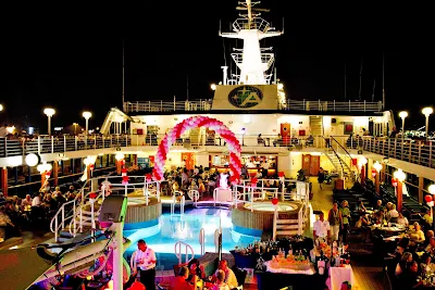 An al fresco Valentine's Day buffet extends into the evening aboard Azamara Quest.