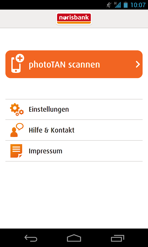 Android application norisbank photoTAN-App screenshort