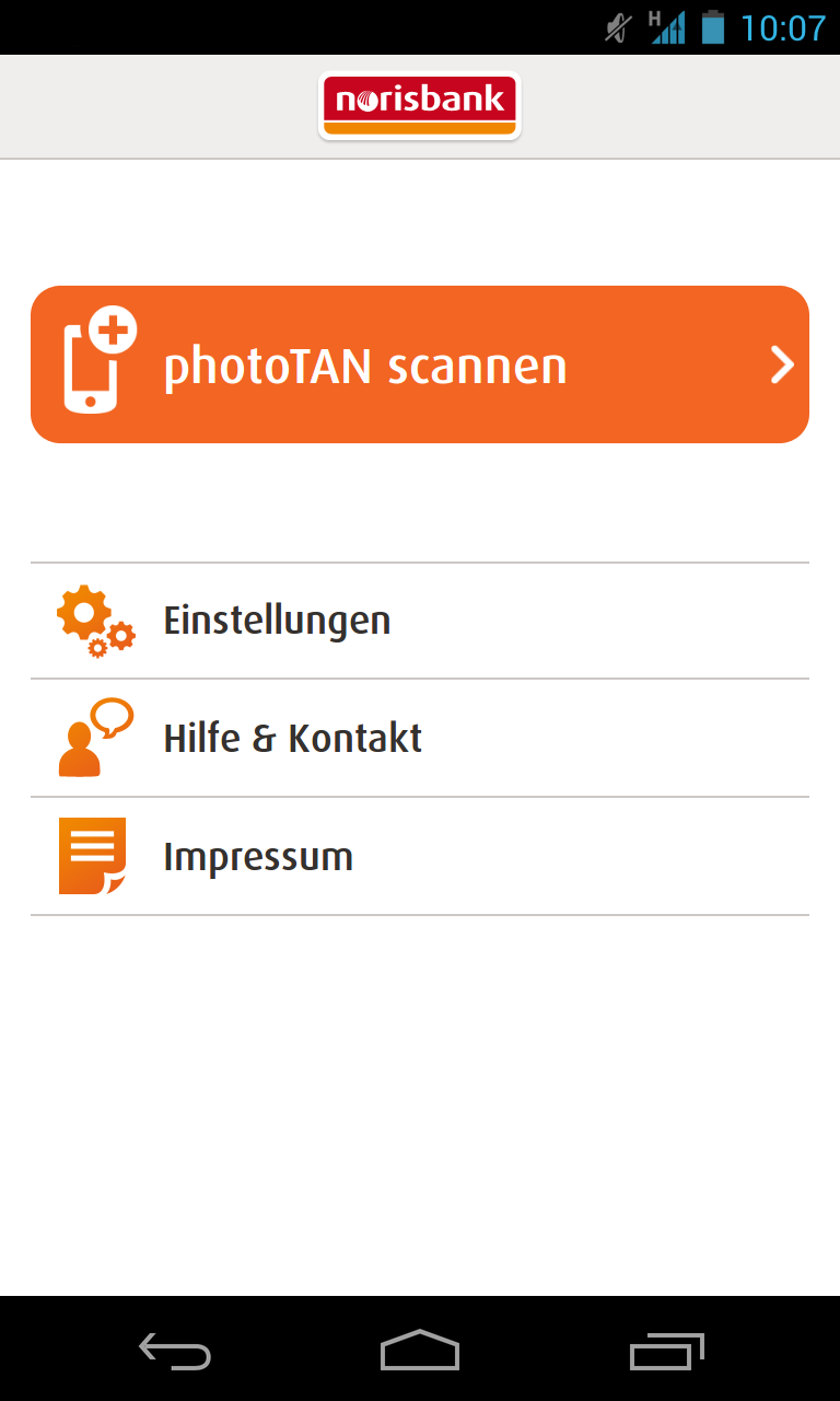 norisbank photoTAN-App Screen 1