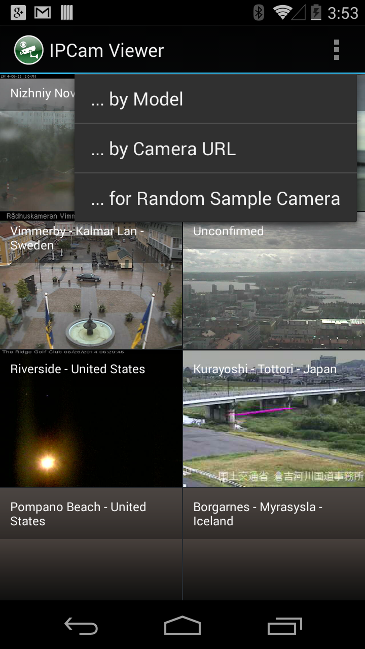 IPCam Viewer Screen 1
