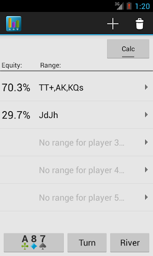 Equity App Poker odds