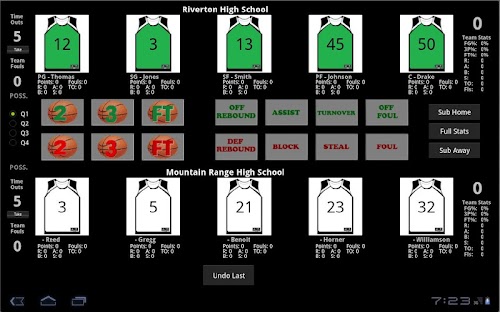 Android application Basketball Stats Expert screenshort