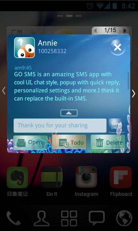 GO SMS Pro Seabed Super Theme Screen 3