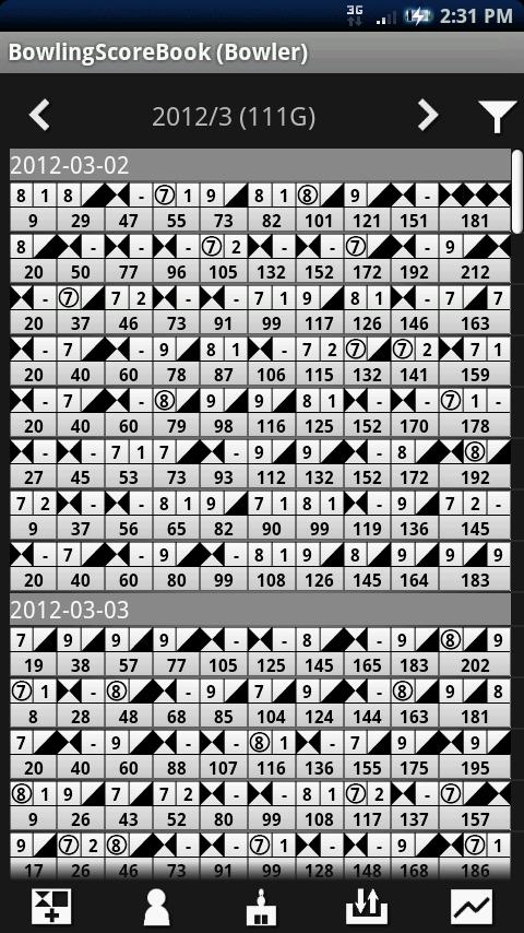Android application Bowling Score Book screenshort