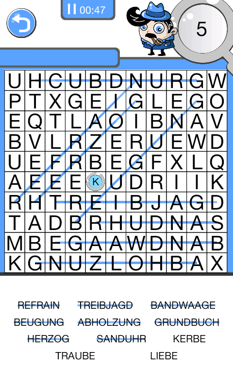 Wortsuche: Wörter Detektiv Screen 1
