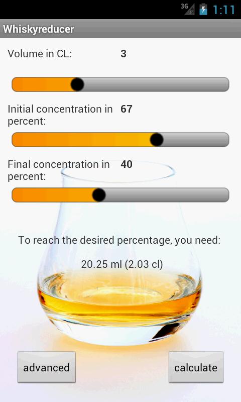 Whisky reducer Screen 1