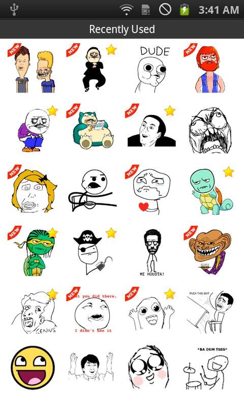 Android application SMS Rage Faces Pro screenshort