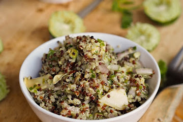 Lime Quinoa with Artichoke Hearts and Avocado {Gluten-Free, Vegan}