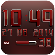 Digi Clock Widget Red Star