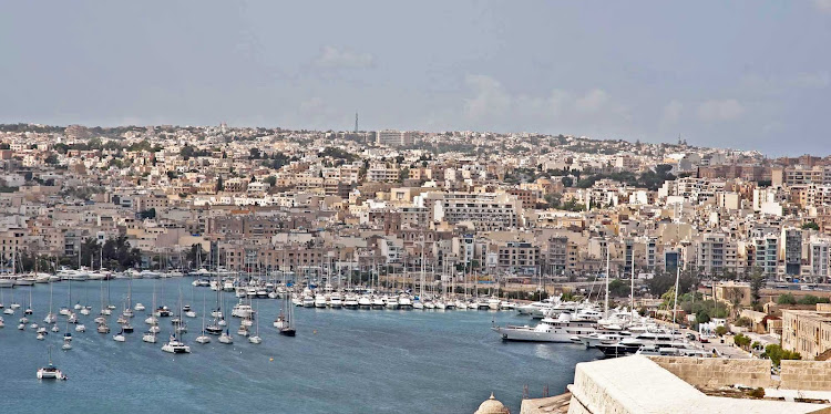 View of Valletta, capital of the Mediterranean island nation of Malta.
