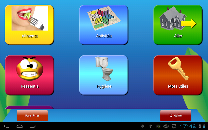 Dis-Moi ! Tab Autisme Handicap Screen 1