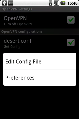OpenVPN Settings Screen 2
