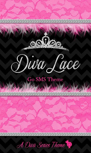 Diva Pink Lace Theme GO SMS