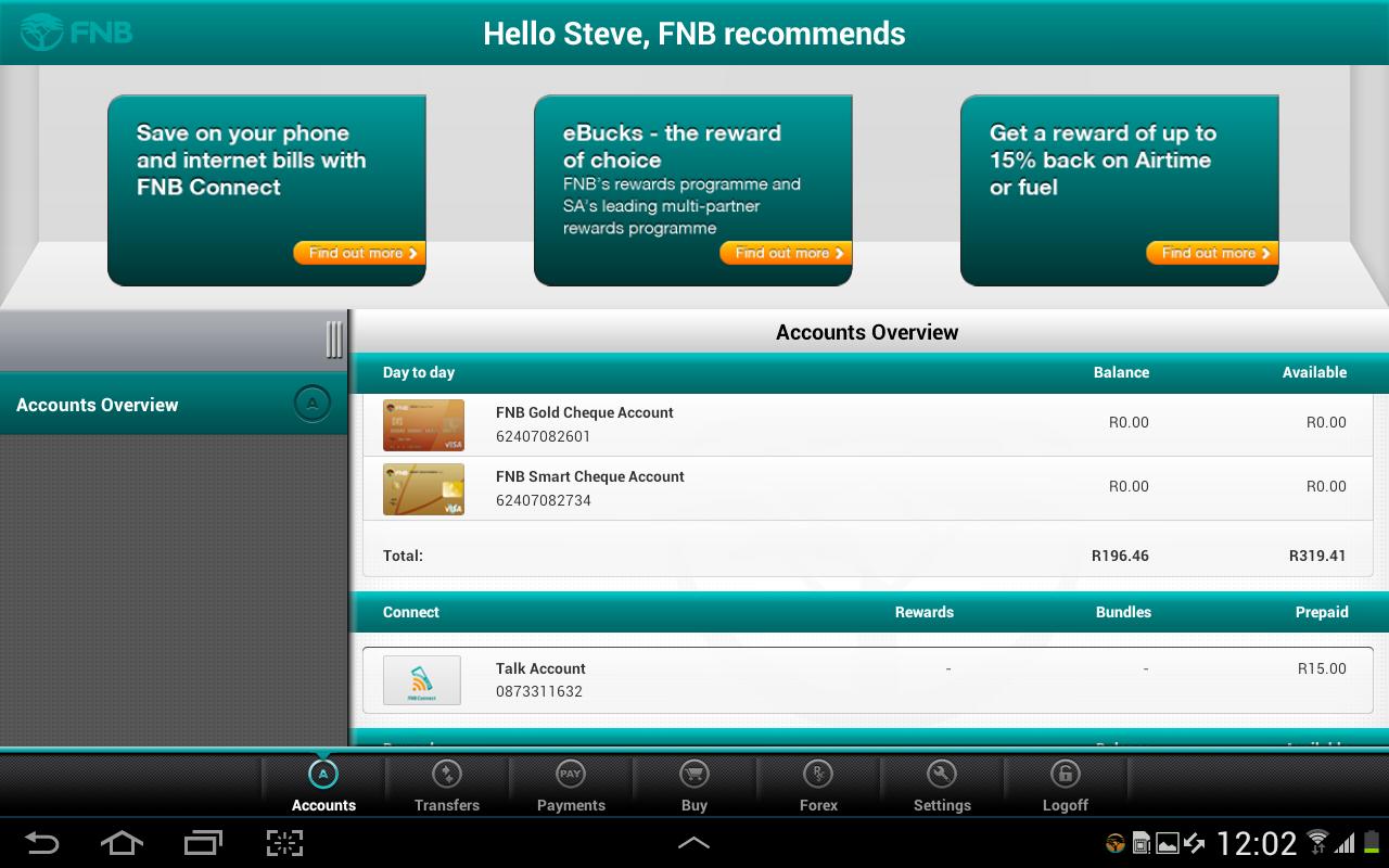 fnb forex login