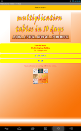 MULTIPLICATION TABLES 10 DAYS poster 5