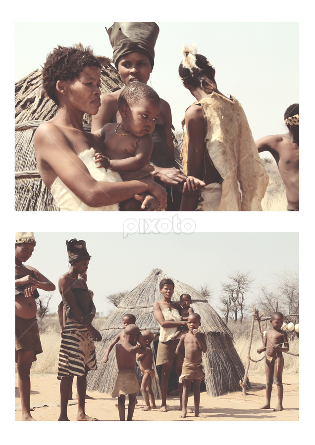 The San bushmen in the Kalahari Desert by Zhuldyz Serikbayeva - People Family