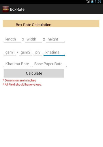 Corrugated Box Rate